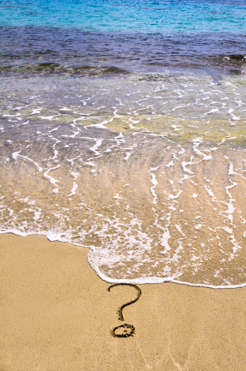 beach with Question mark